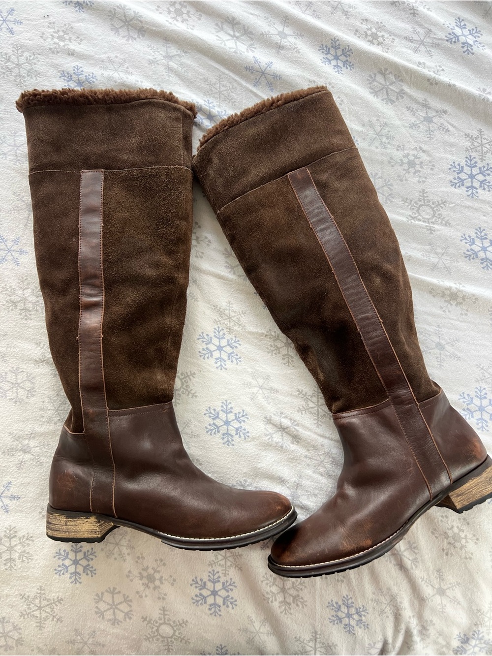 Women's PAJAR Brown Tall Leather & Suede Winter Boots